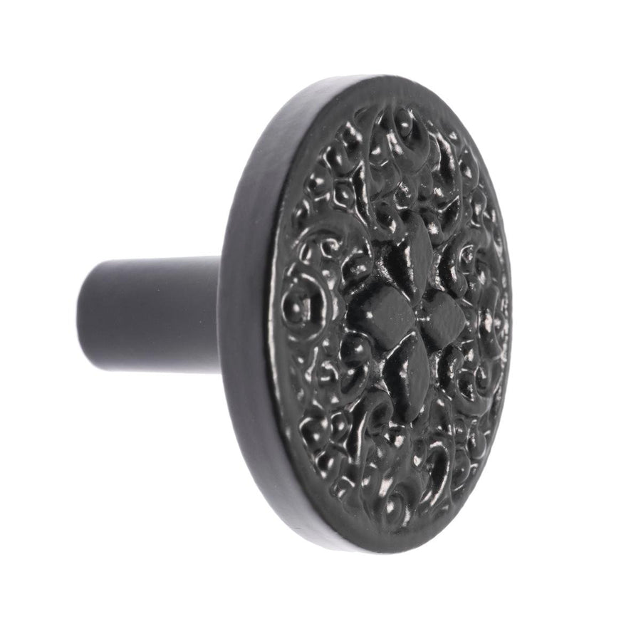 Lane Black Round Iron Knob - 40.97mm x 31.78mm x 40.97mm - Matte Black - SuperSaverAU - view 1