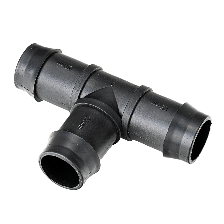 K Rain 25mm Barbed Tee 5 Pack - Black - UV Stabilised Polypropylene - SuperSaverAU - view 1