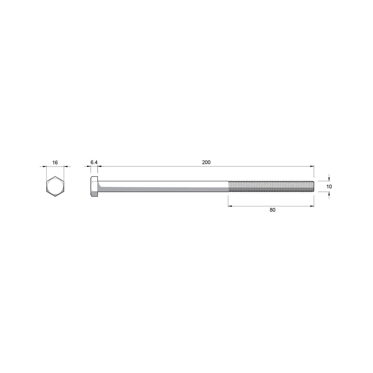 Zenith M10 Zinc Plated Hex Head Bolts and Nuts 25 Pack - 200mm - Durable Fastening - SuperSaverAU - view 3