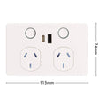 Deta Touch Double Power Point - USB A+C PD 20W Fast Charging - 50mm x 74mm x 115mm - Gloss White - SuperSaverAU - view 4