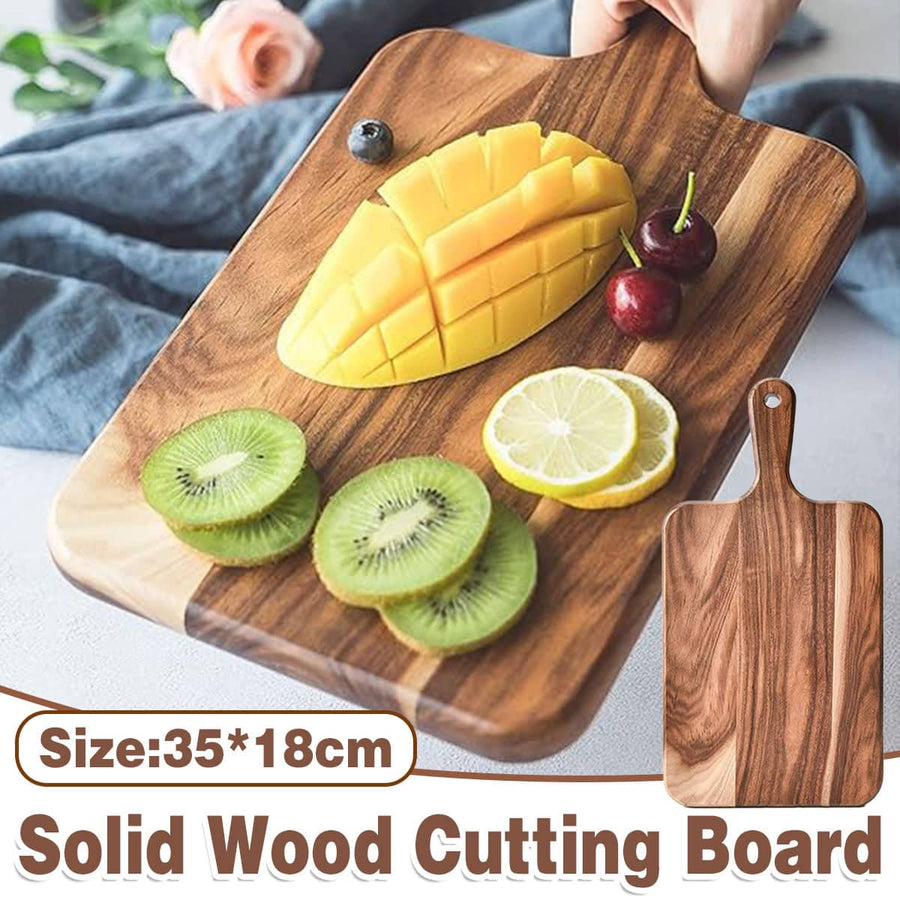 Acacia Wood Cutting Board with Handle - 35 x 18 cm