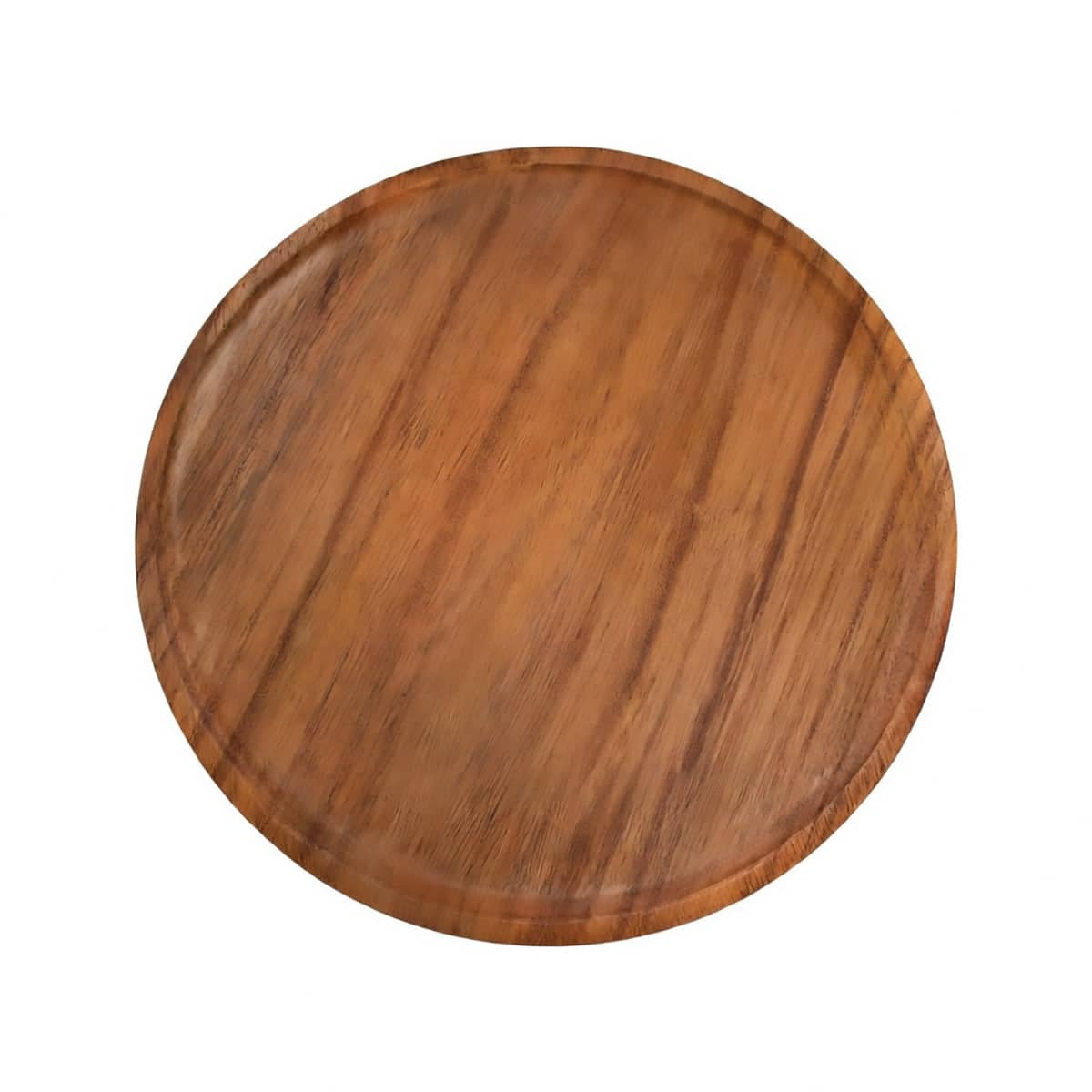 Acacia Wood Round Serving Trays 30 cm Set of 3 with Shallow Rim - view 2