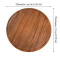 Acacia Wood Round Serving Trays 30 cm Set of 3 with Shallow Rim - view 3