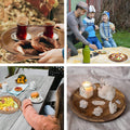 Acacia Wood Round Serving Trays 30 cm Set of 3 with Shallow Rim - view 4