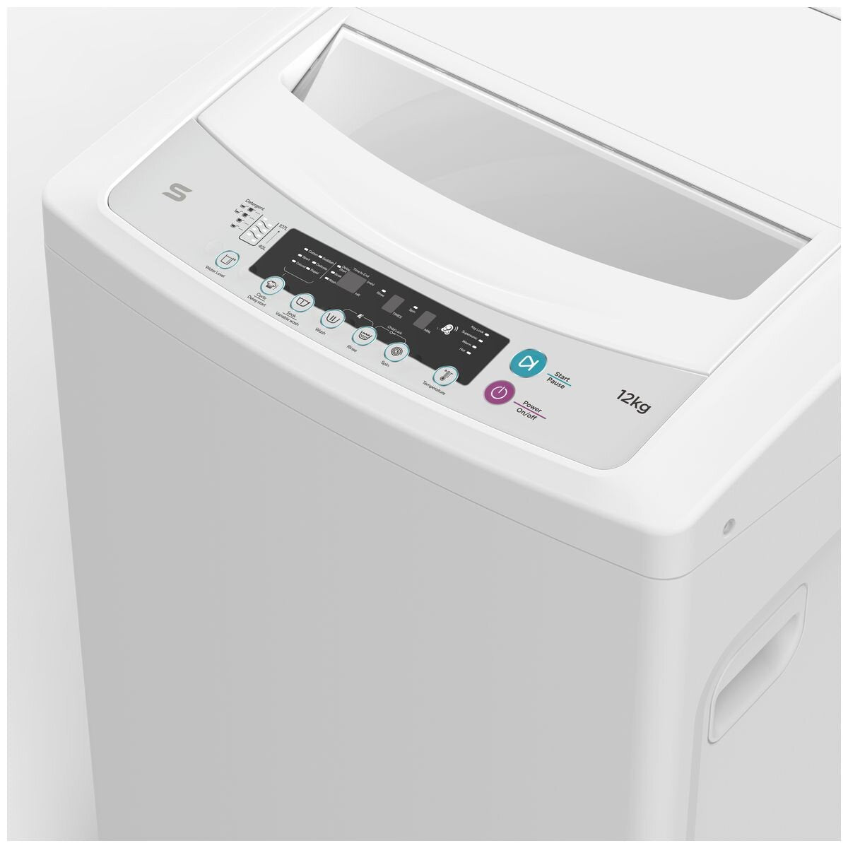Seiki 12kg Top Load Washing Machine - White, Direct Drive Motor, Auto Load Sensing - SC-1200AU7TLW