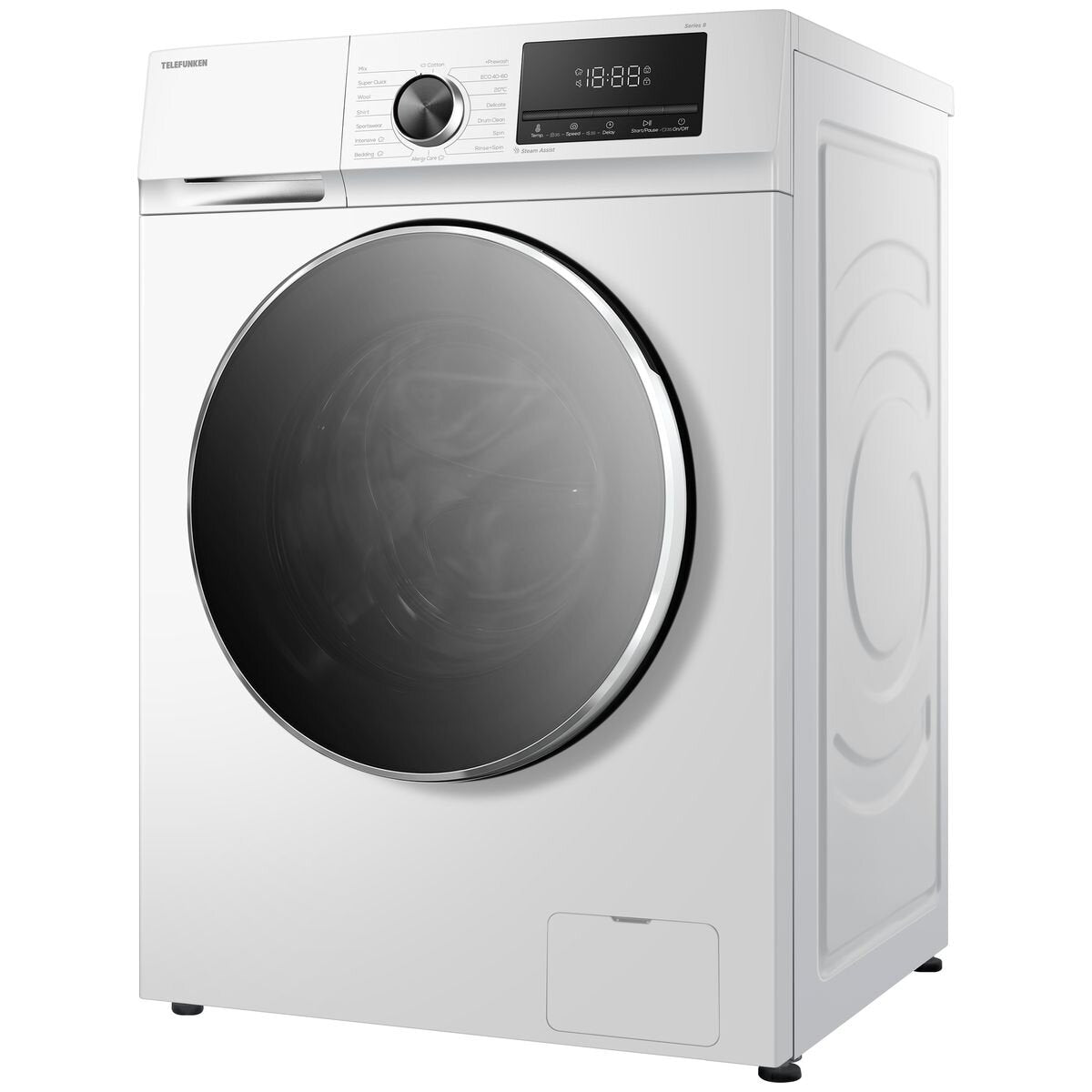 Telefunken 7.5kg Front Load Washing Machine with Steam - White, 5 Star Energy, Inverter Motor - TF750AUFL8