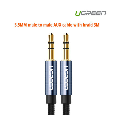 UGREEN 3.5mm Male to Male AUX Cable Braided 3M Length - SuperSaverAU - view 1