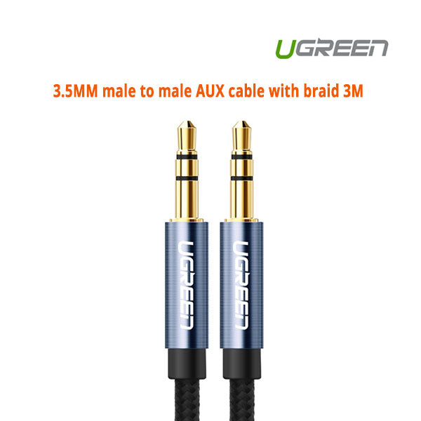 UGREEN 3.5mm Male to Male AUX Cable Braided 3M Length - SuperSaverAU - view 1