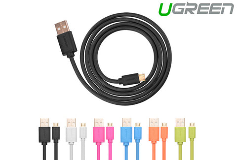 UGREEN Micro USB Male to USB Male cable Gold-Plated - White 2M (10850) - SuperSaverAU - view 1