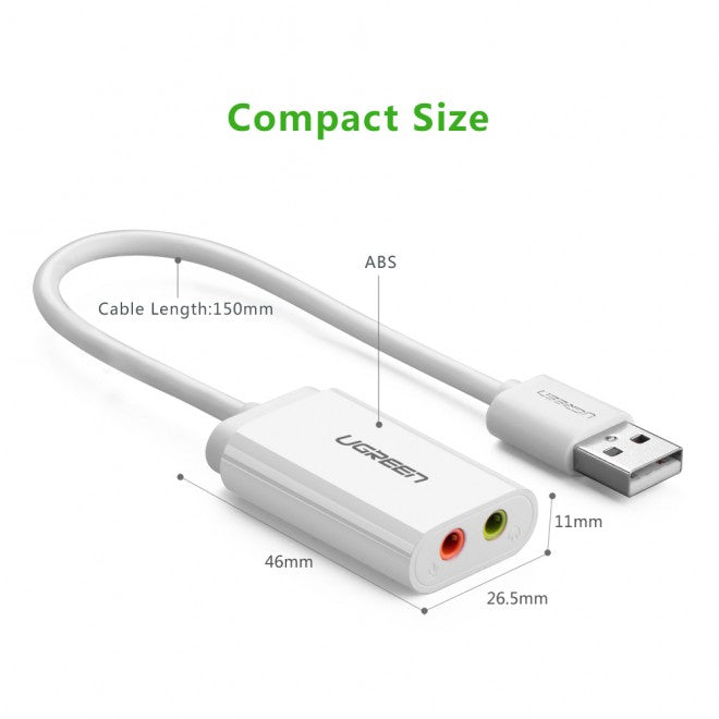 UGREEN USB 2.0 External 3.5mm Sound Card Adapter (30143) - SuperSaverAU - view 2