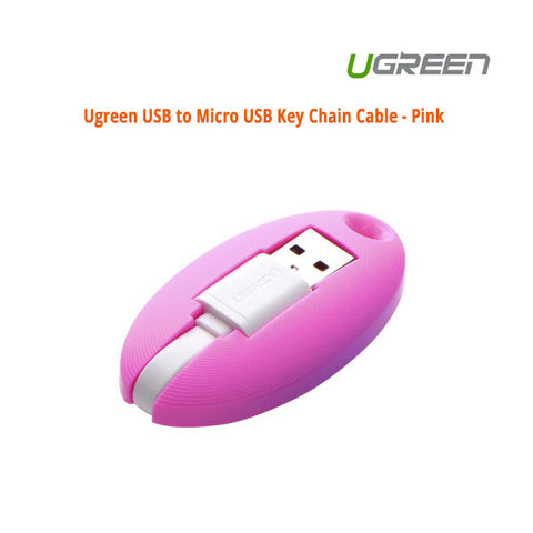 UGREEN USB to Micro USB Key Chain Cable - Pink (30310) - SuperSaverAU - view 2