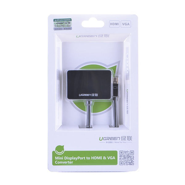 UGREEN 10439 Mini DisplayPort to HDMI/VGA Adapter - Black