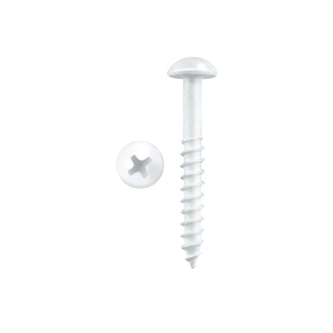 Pinnacle White Round Head Timber Screw 4.0 x 30mm Metal 20 Pack - SuperSaverAU - view 1