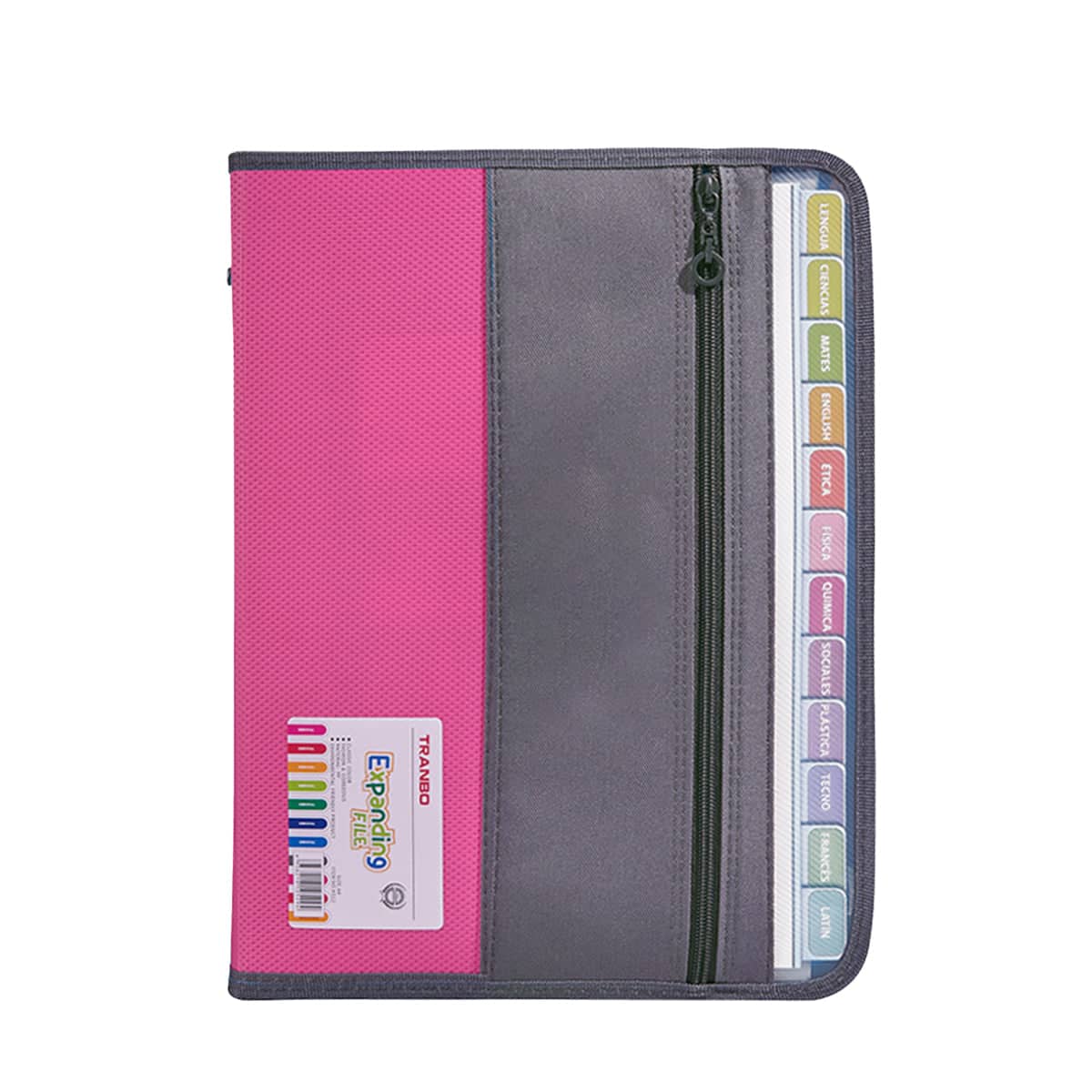 Accordion File Folder 13 Pocket Double Zipper Waterproof Document Organiser - Pink