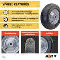 Move It 4.0 x 8" Steel Centre Pneumatic Wheel, 1" Axle, 100kg