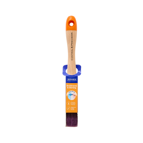 Monarch 25mm Synthetic Skirting Brush Stainless Steel Ferrule Timber Handle