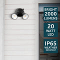 Brilliant Black Lamy DIY Twin Security Light - 1600 Lumens - Weather Resistant - Adjustable Heads - 330mm x 150mm x 120mm - SuperSaverAU - view 4