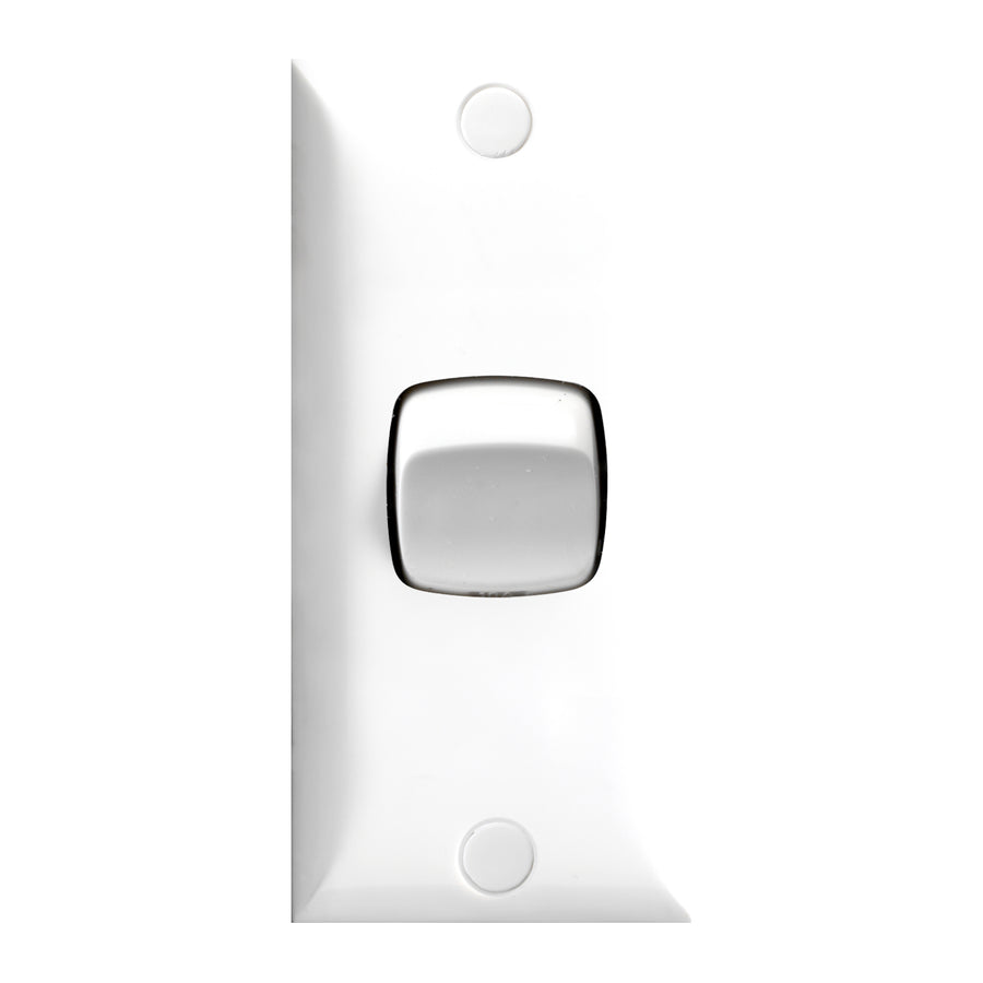 HPM 10A 1 Gang Intermediate Light Switch, White, 240V, Vertical, Indoor
