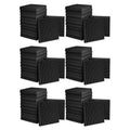 Acoustic Foam Panels, 30 x 30 x 1.5cm - Pack of 72, Black