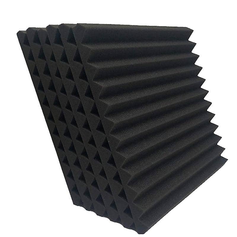 Acoustic Foam Panels, 30 x 30 x 1.5cm - Pack of 72, Black - view 3
