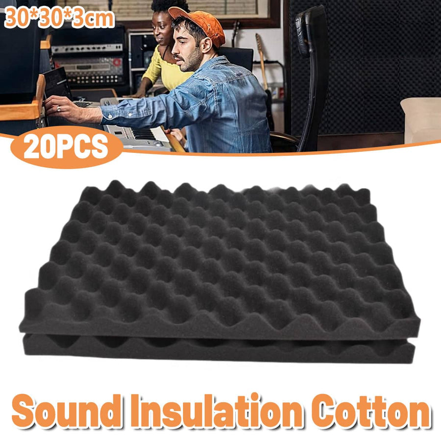 Acoustic Foam Wall Panels 30 x 30 cm, Pack of 20