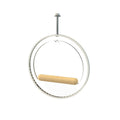 Acrylic Bird Perch Stand with Wooden Bar - Round Ring Design