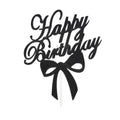Acrylic Cake Topper, 11cm Wide - Black Bowknot