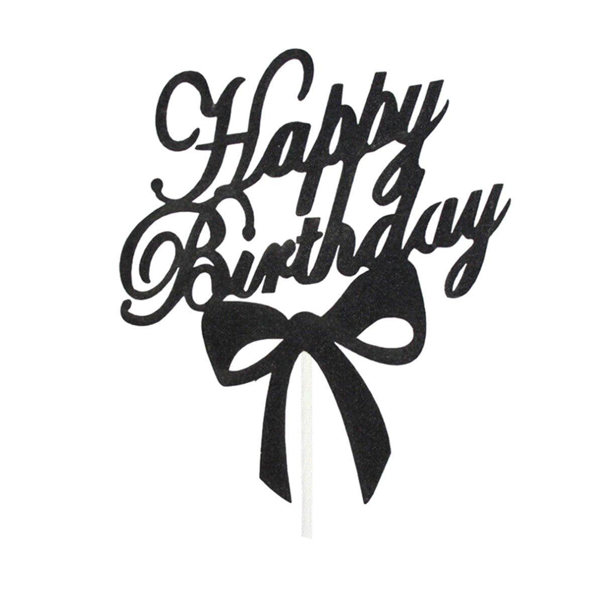 Acrylic Cake Topper, 11cm Wide - Black Bowknot