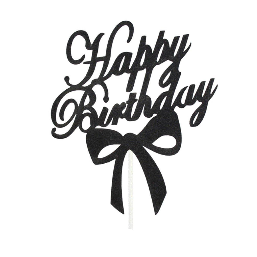 Acrylic Cake Topper, 11cm Wide - Black Bowknot