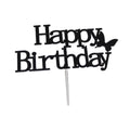 Acrylic Cake Topper, 11cm Wide - Black Butterfly