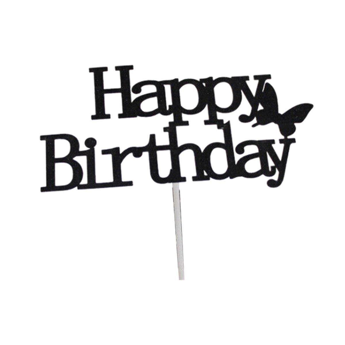 Acrylic Cake Topper, 11cm Wide - Black Butterfly