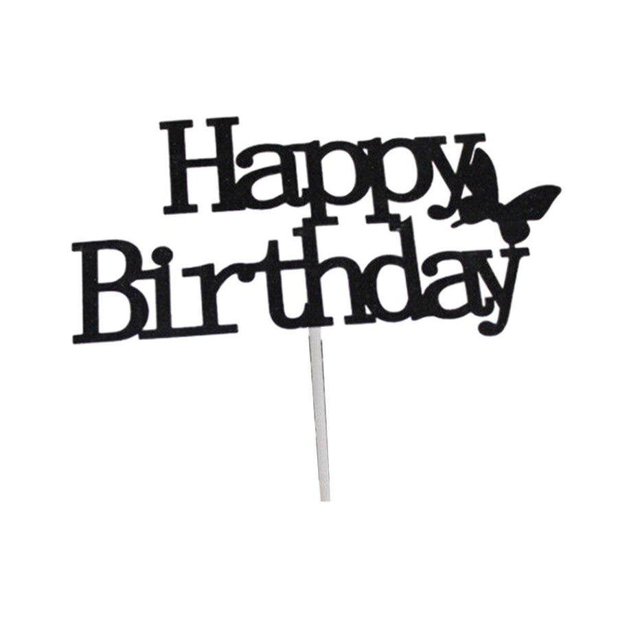 Acrylic Cake Topper, 11cm Wide - Black Butterfly