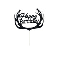 Acrylic Cake Topper, 11cm Wide - Black Deer