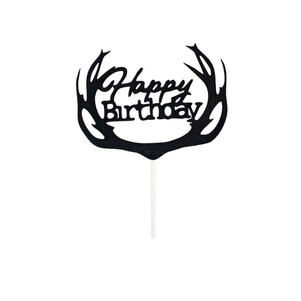 Acrylic Cake Topper, 11cm Wide - Black Deer