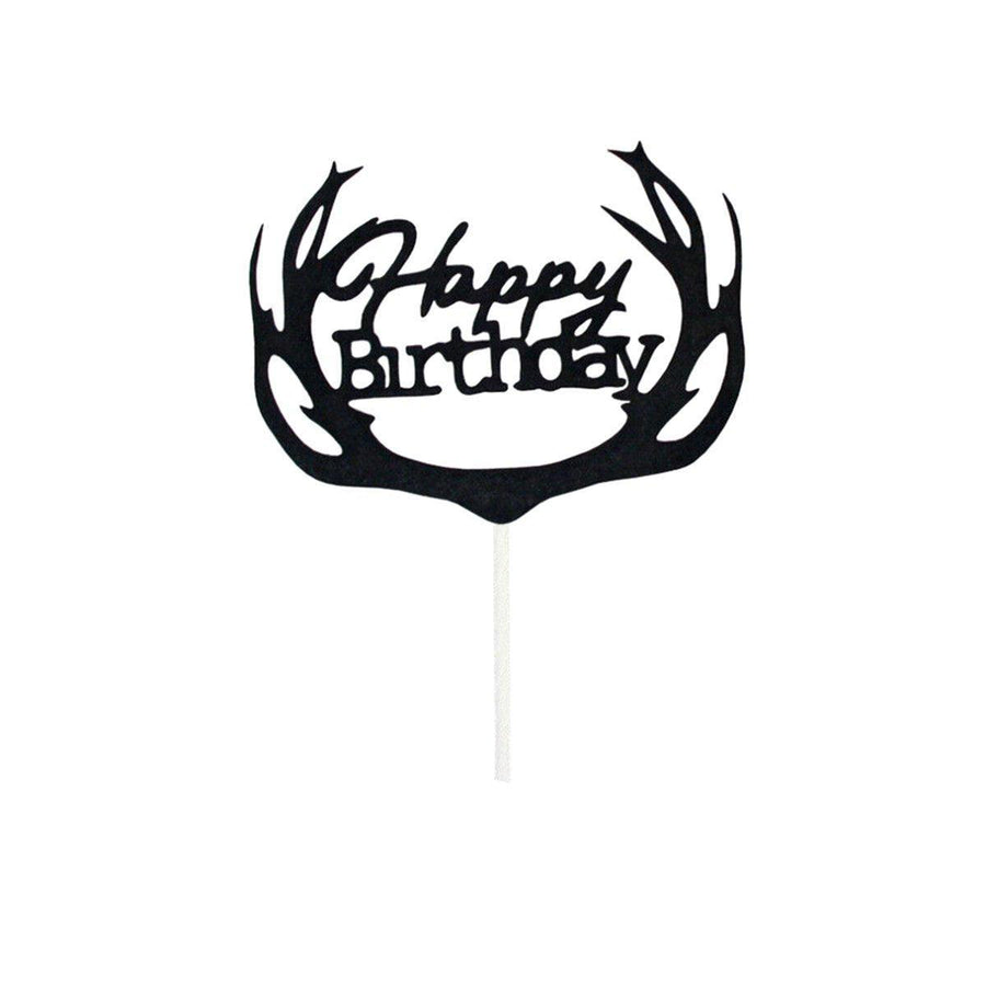 Acrylic Cake Topper, 11cm Wide - Black Deer