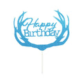 Acrylic Cake Topper, 11cm Wide - Blue Deer