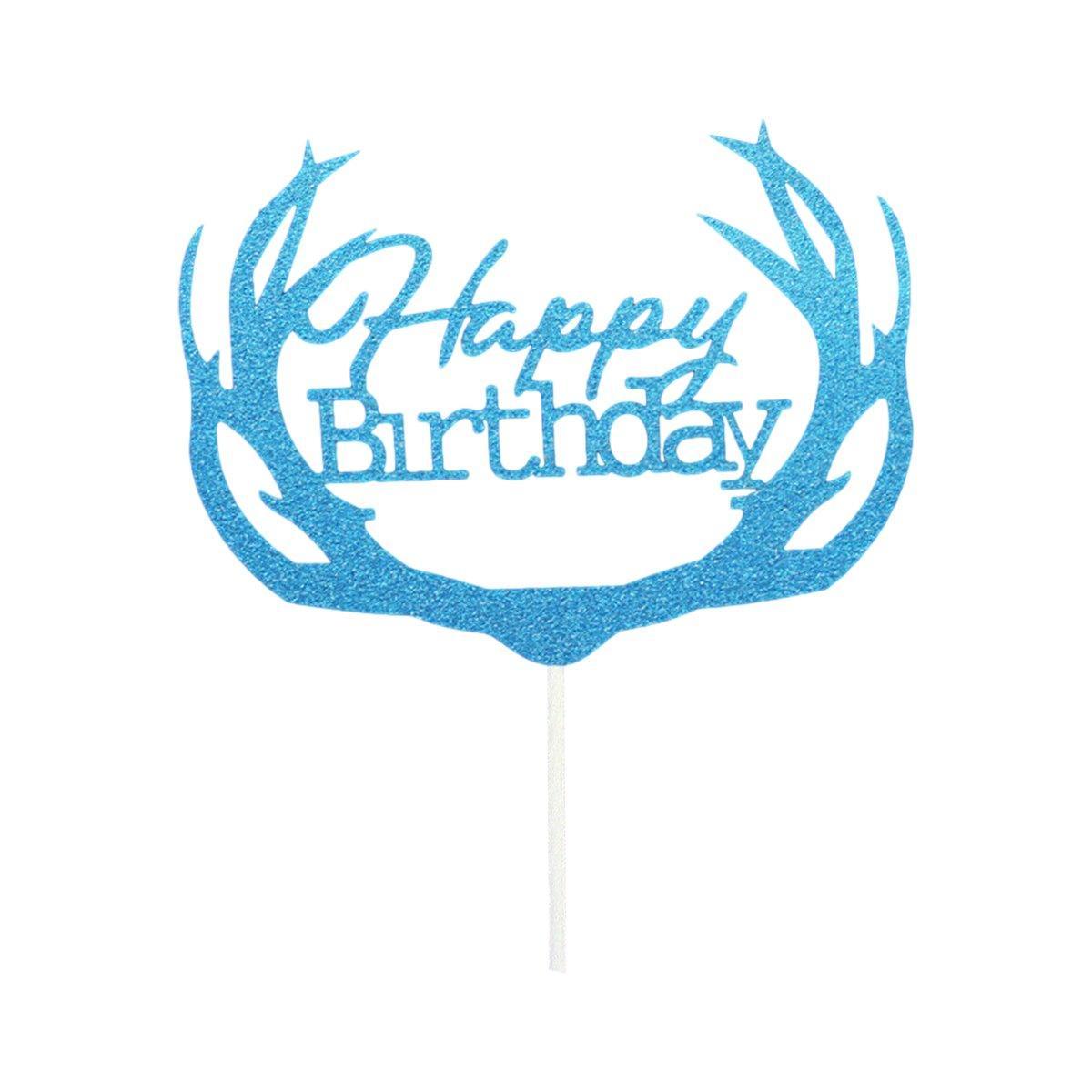 Acrylic Cake Topper, 11cm Wide - Blue Deer