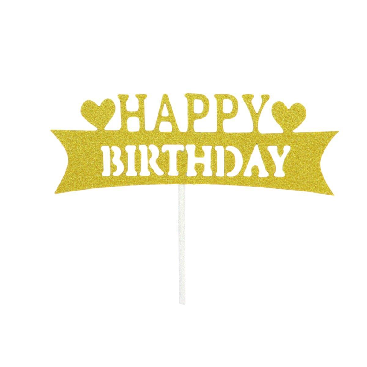 Acrylic Cake Topper, 11cm Wide - Gold Long Strip