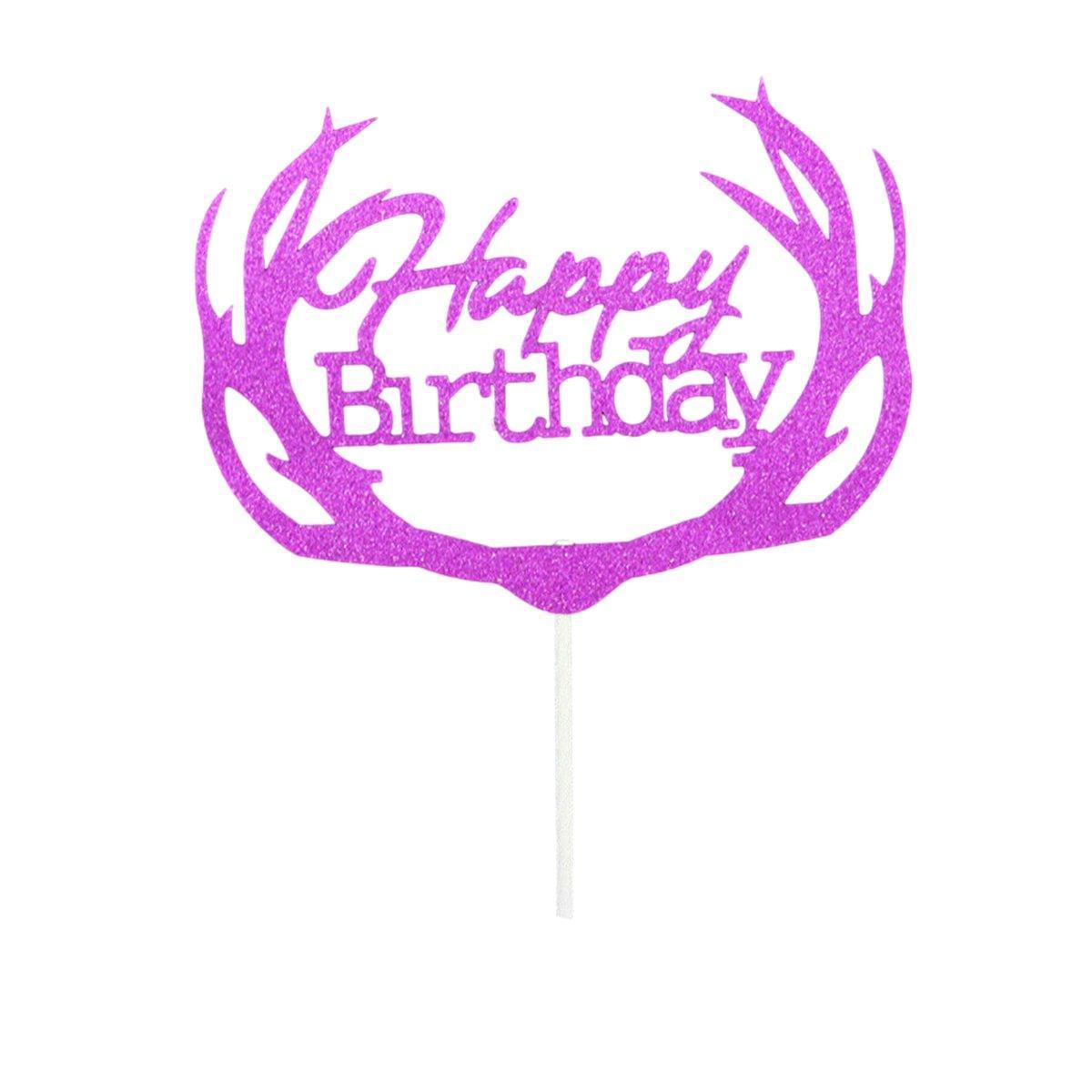 Acrylic Cake Topper, 11cm Wide - Rose Red Deer