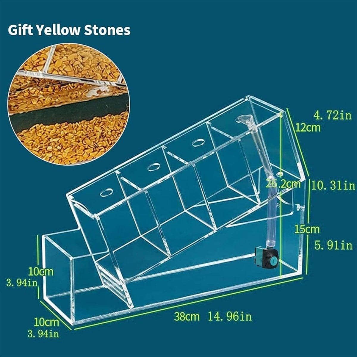 Acrylic Desktop Aquarium with Compartments and 2.5W Pump - view 3