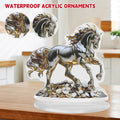 Acrylic Desktop Ornament Golden Horse on Coins Waterproof Wear Resistant Decor - view 4