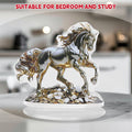 Acrylic Desktop Ornament Golden Horse on Coins Waterproof Wear Resistant Decor - view 5