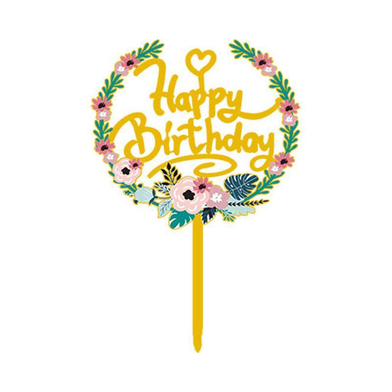 Acrylic Flower Cake Topper for Birthdays and Celebrations - NO.05