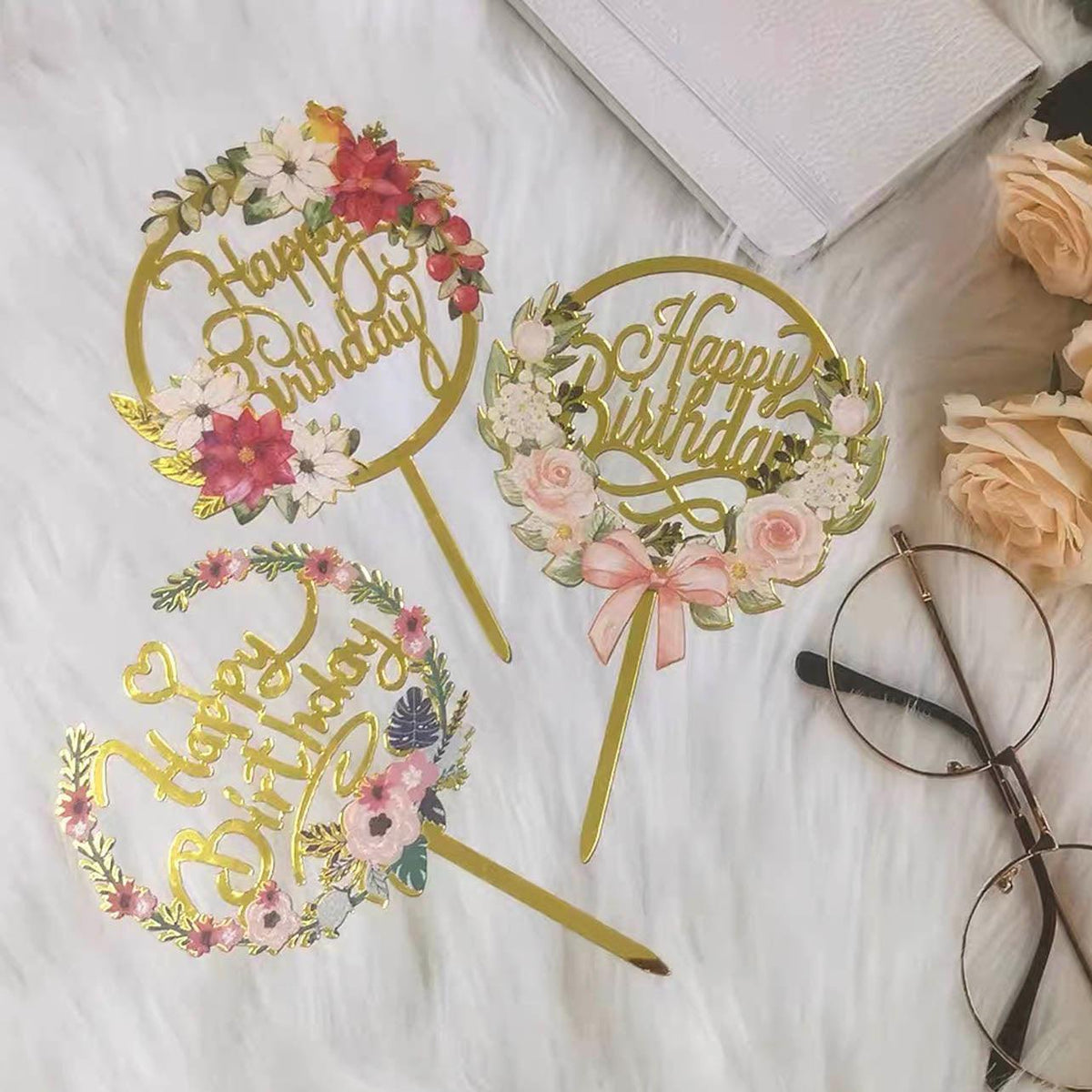 Acrylic Flower Cake Topper for Birthdays and Celebrations - NO.05 - view 13