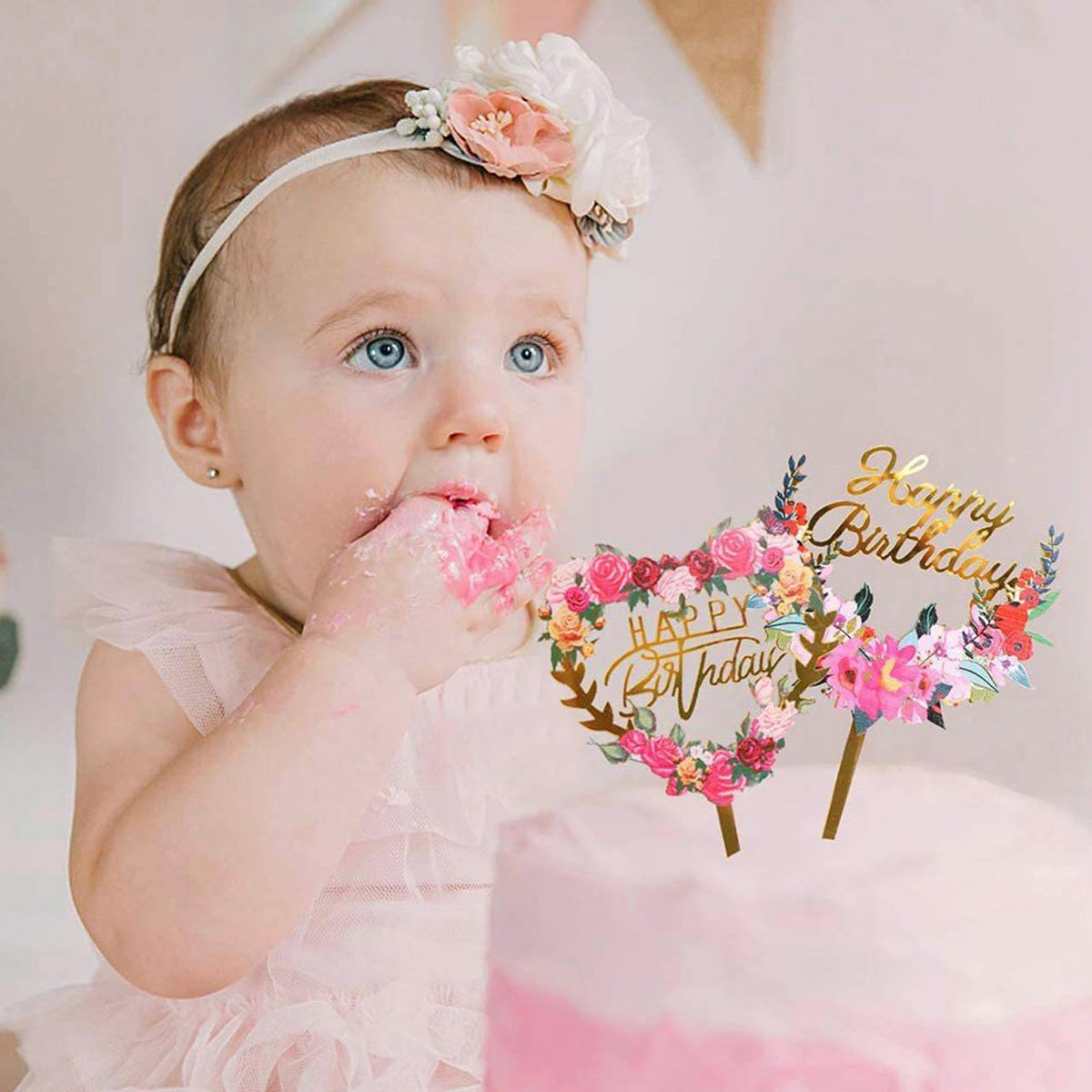 Acrylic Flower Cake Topper for Birthdays and Celebrations - NO.05 - view 9