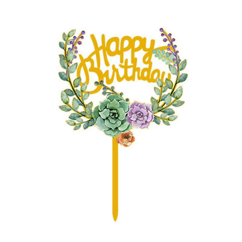 Acrylic Flower Cake Topper for Birthdays and Celebrations - NO.10