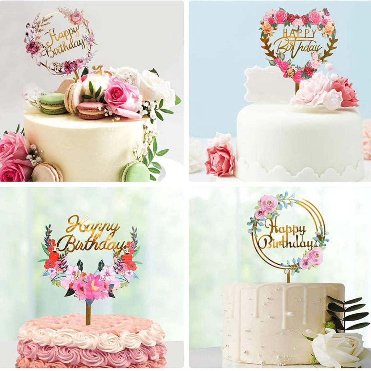 Acrylic Flower Cake Topper for Birthdays and Celebrations - NO.16 - view 8