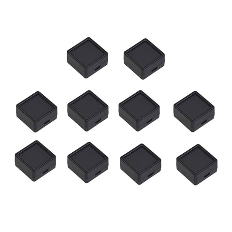 Acrylic Gem Display Box with Glass Cover - Black, 5 x 5 cm, Pack of 10