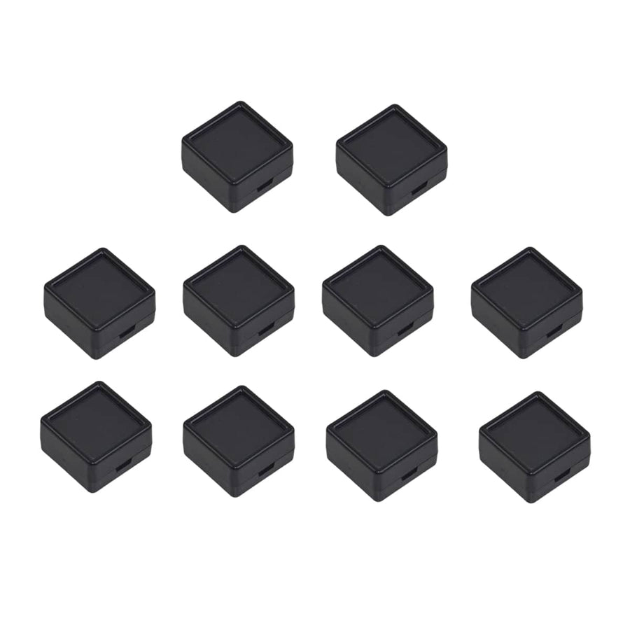 Acrylic Gem Display Box with Glass Cover - Black, 5 x 5 cm, Pack of 10