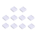 Acrylic Gem Display Box with Glass Cover - White, 4 x 4 cm, Pack of 10